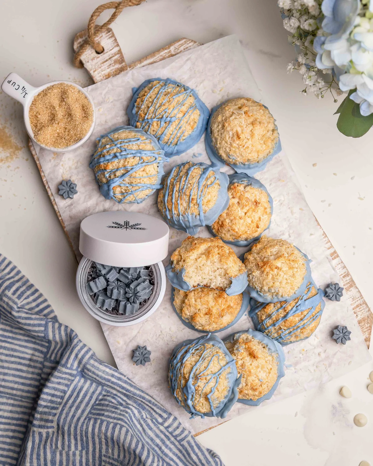 Weed Macaroons: Cannabis Chocolate Drizzled Macaroons